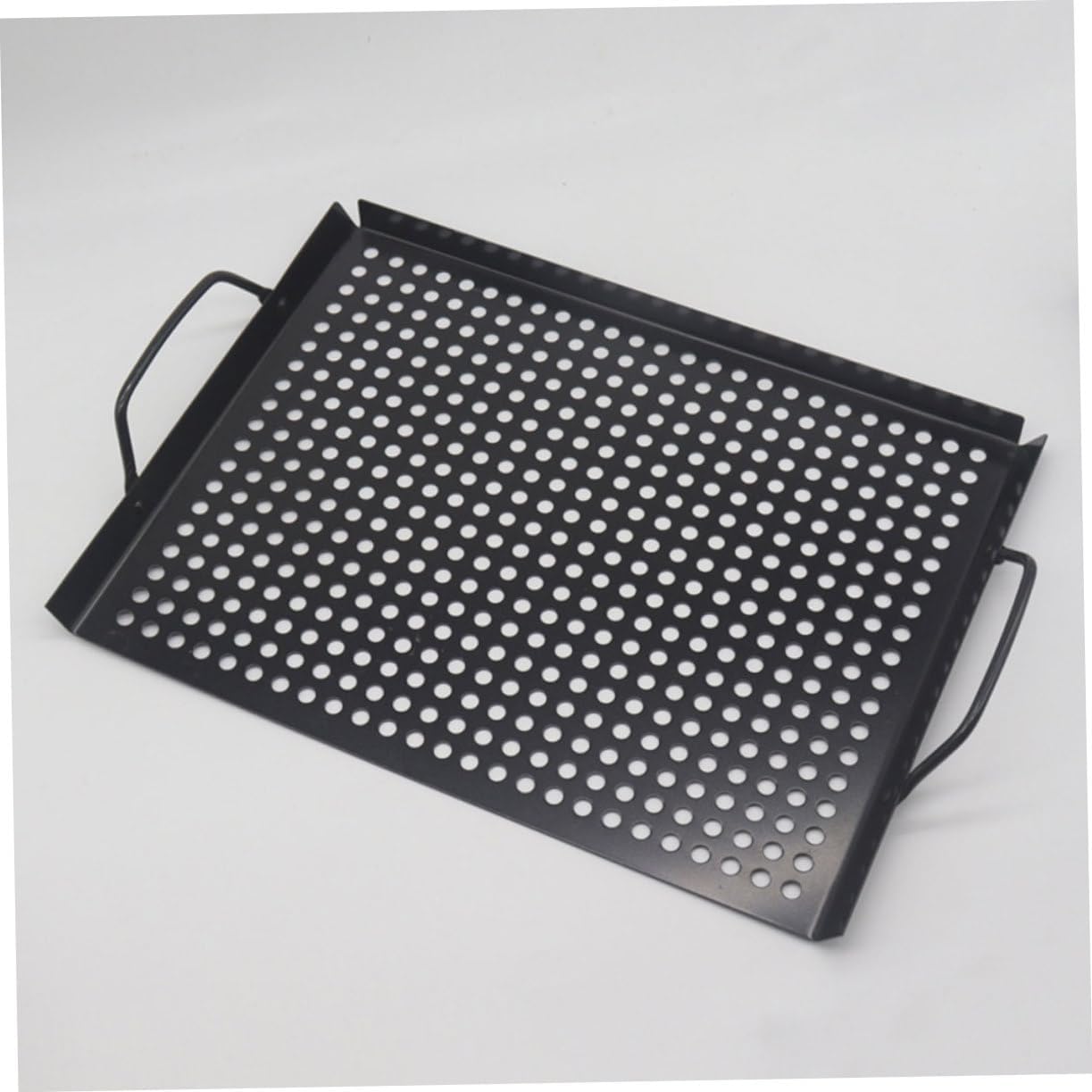 Nonstick Grill Pan Rectangular Iron Outdoor Bbq Tray with Handle