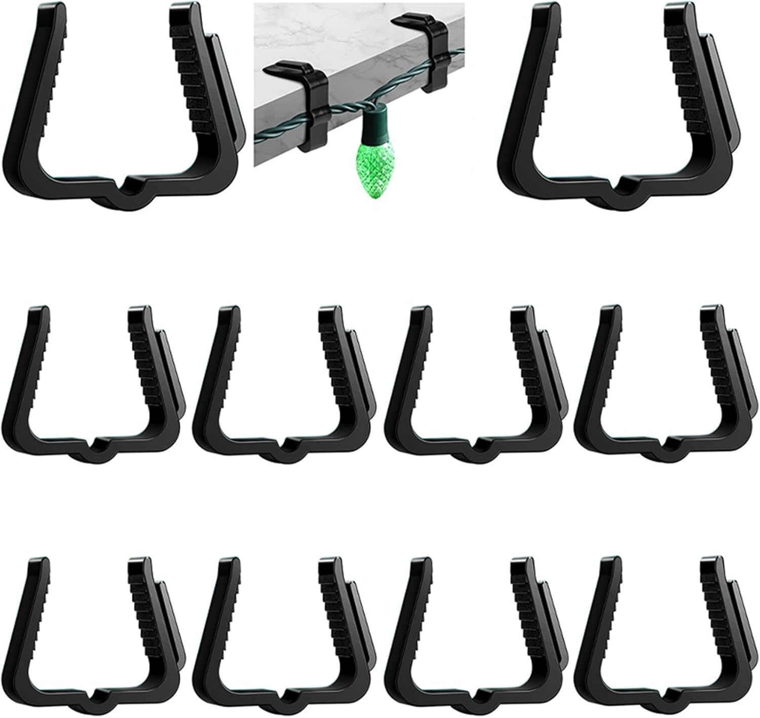 50 Pcs Christmas Light Hangers Clips Weatherproof Plastic Outdoor Holiday Light Clip 2 Inch
