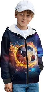 Fleece Hoodie Boys Zip Up Jackets Kids Zipper Hooded Girls Long Sleeve Tops Winter Warm Coat Outdoor Sweatwear