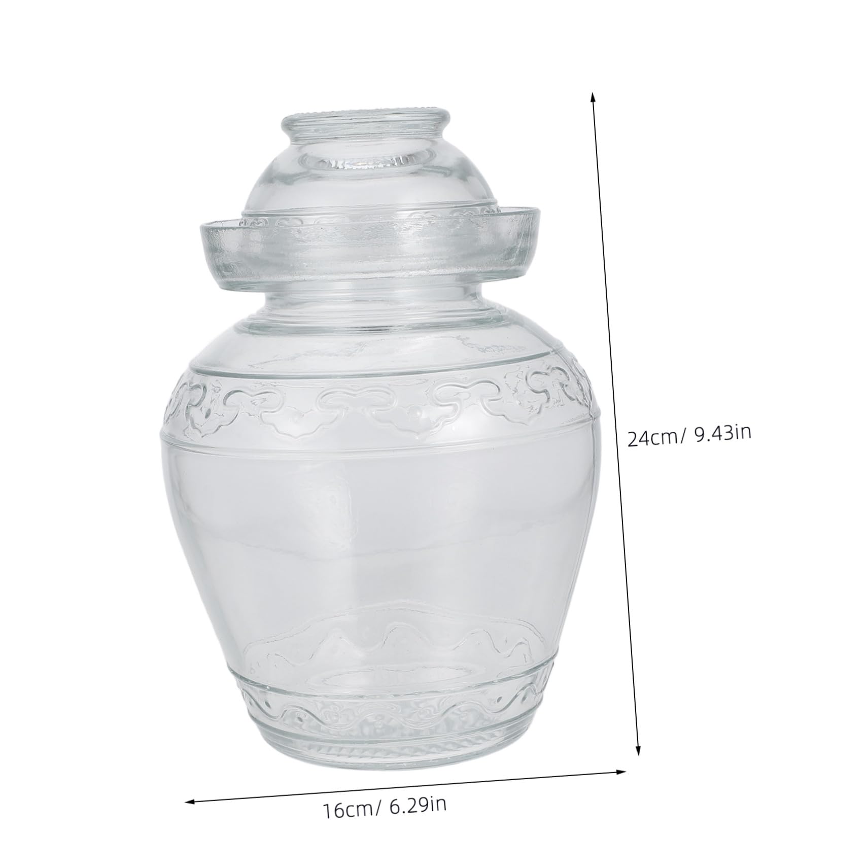 Versiegelte Gurkendose aus Glas für Küche, Transparent und Groß | Glatte Oberfläche, Robust und Verschleißfest, Schlichtes Design im Modernen Stil