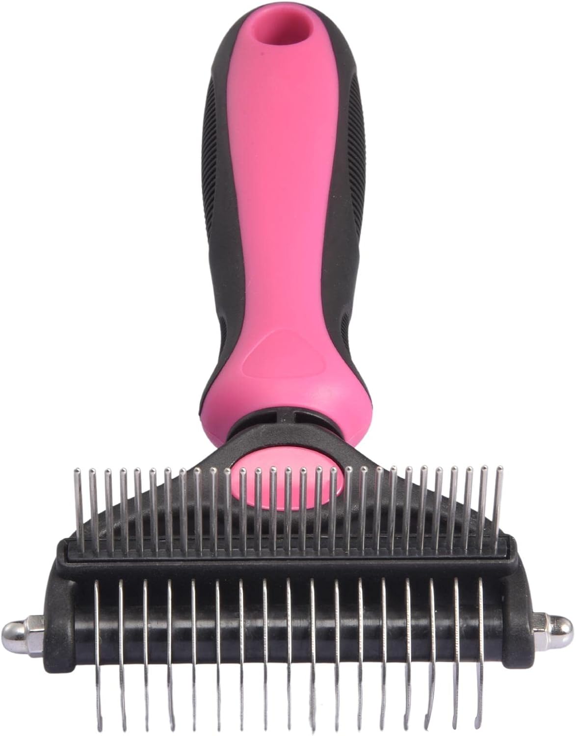 犬用レーキブラシ 犬の猫の熊手ブラシグルーミングツール 安全に使用 2 In 1マット もつれ 抜け毛除去 脱毛用のデマットコームとデシェディングツール 2つのサイズが利用可能 Adsmet 70 Off