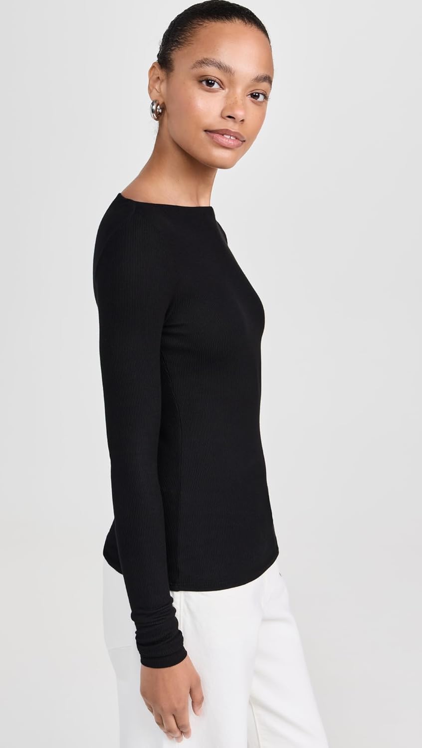 Enza Costa Women's Silk Knit Boat Neck Top