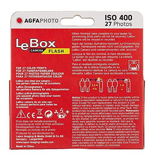 Agfa 使い捨てカメラ AgfaPhoto LeBox APX ISO 400 フィルム 27枚 フラッシュ付き (カムフラッシュ) 10枚パック