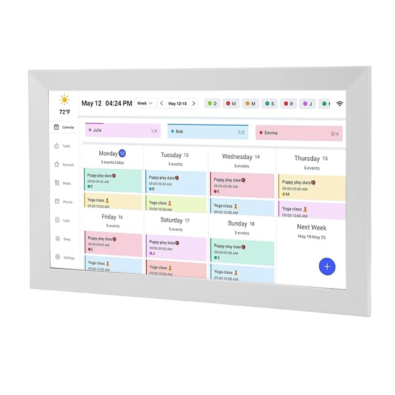 Calendrier numérique, tableau des tâches du calendrier électronique avec écran tactile interactif Smart IPS HD, planificateur WiFi et tableau des tâches pour maman, cadeau pour papa 10.1''