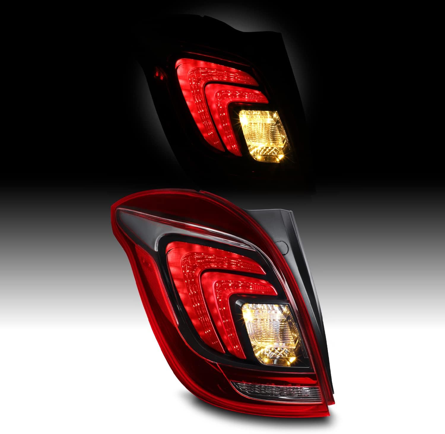 AKKON - Fits 2017-2022 Buick Encore LED DRL Running Brake Signal Red Clear Tail Lamp Brake Light Driver Left Side