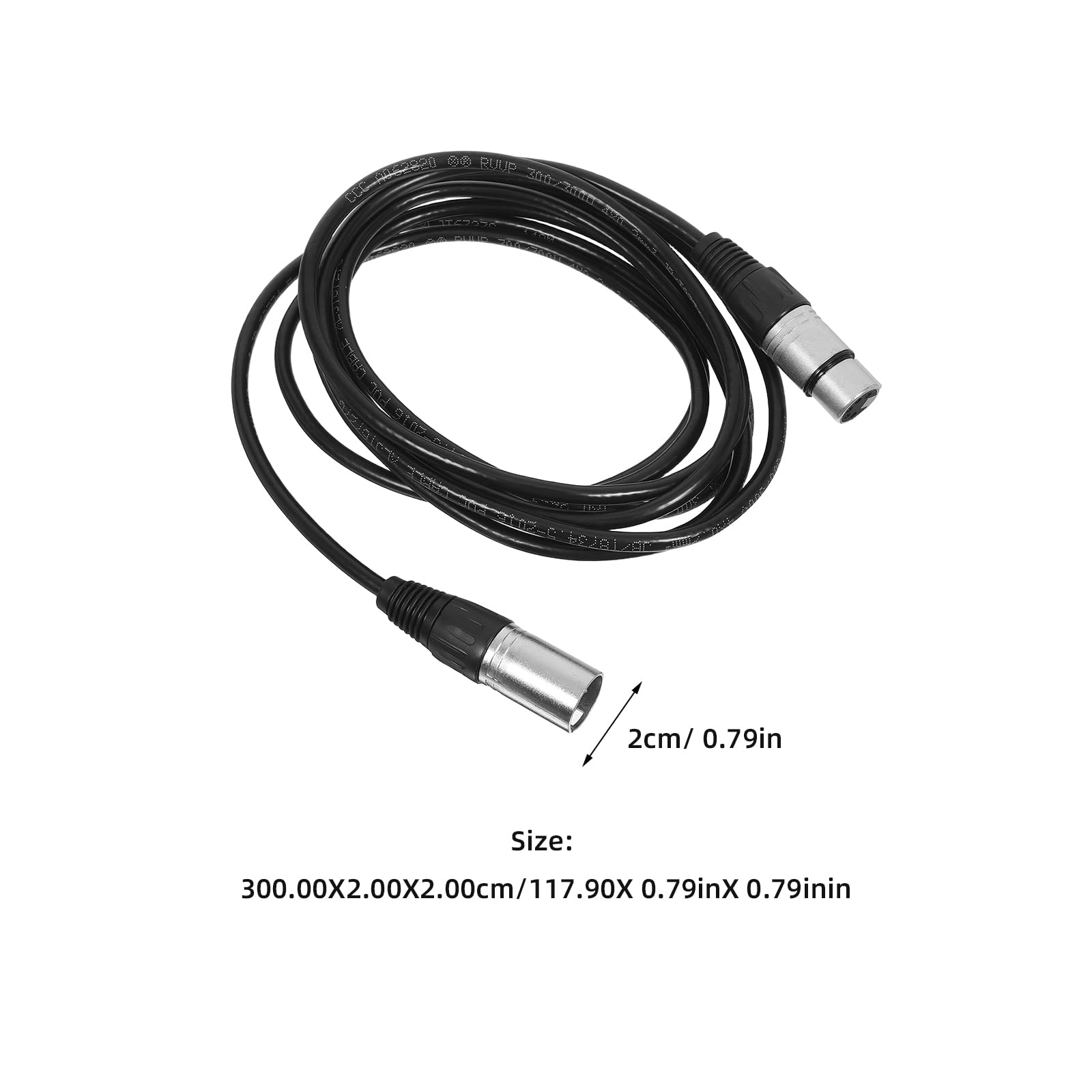 Cavo per microfono XLR maschio-femmina bilanciato per microfono per mixer podcast, illuminazione da palco e registrazione audio professionale, nero