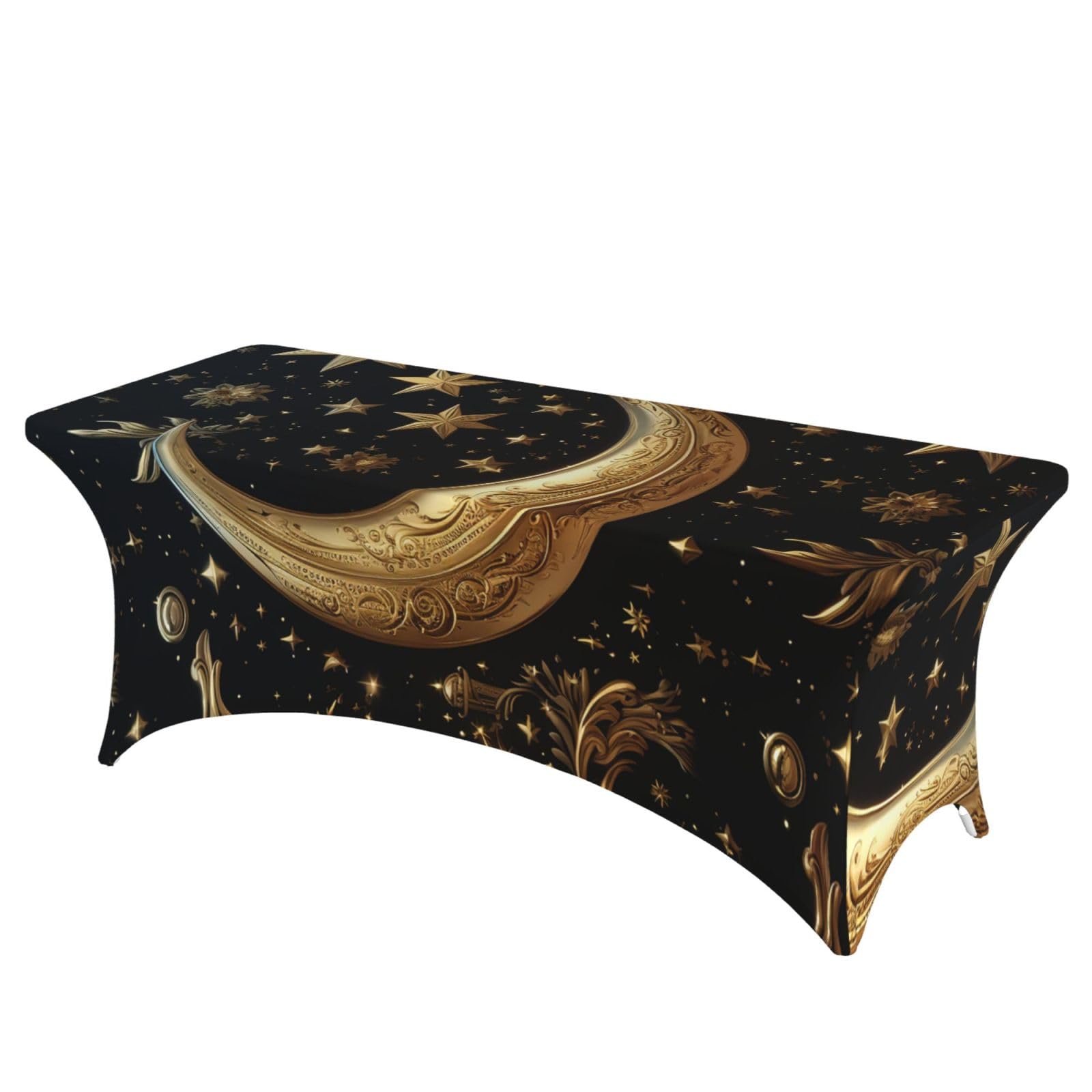 Nappe de fête extensible 1,8 m au décor féerique d'étoiles dorées