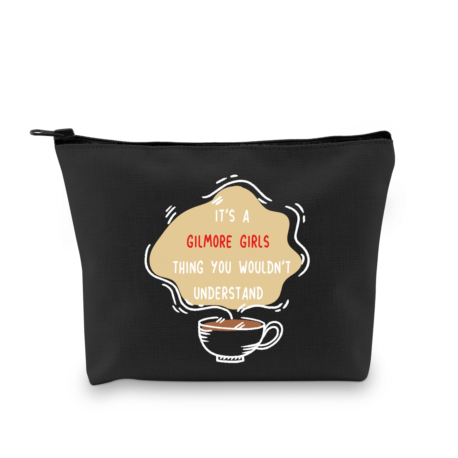 G2TUP Gilmore Merchandise Lukes Cosmetic Bag It’s a Gilmore Thing TV Show Inspired Pouch, Gilmore black Makeup Bag