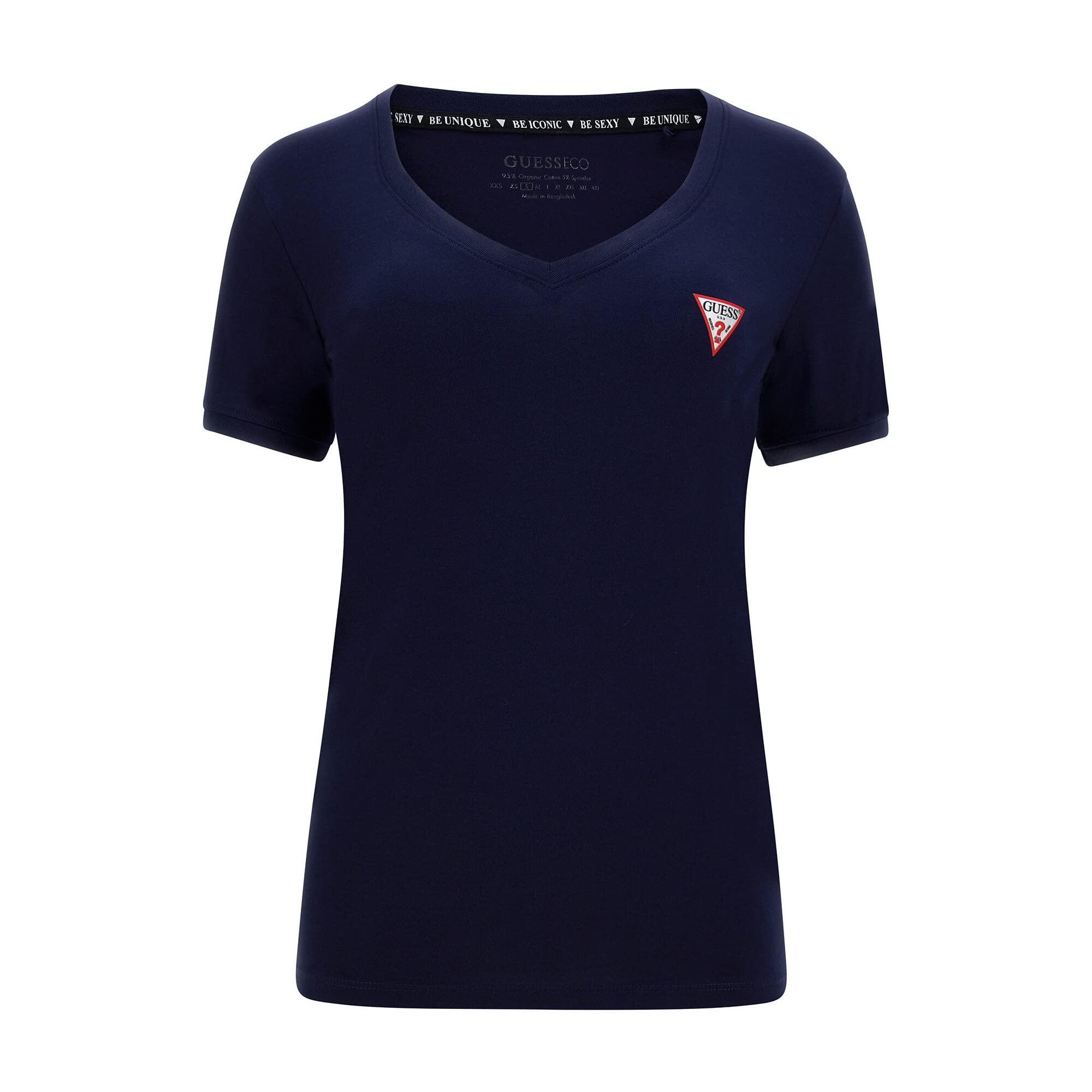 GUESS Women's v-neck T-shirt Mini Triangle