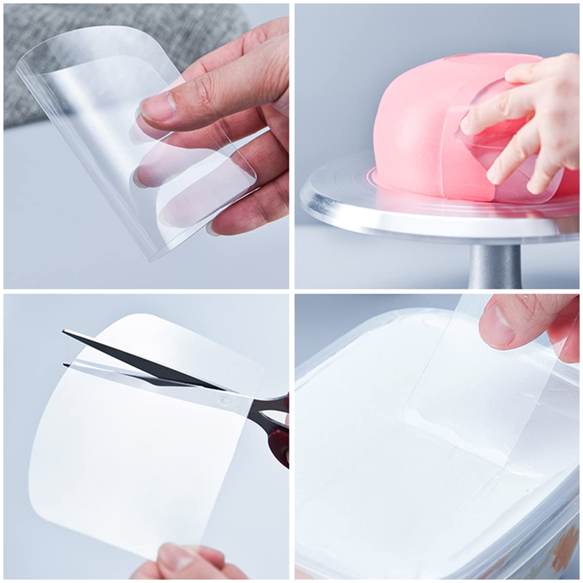 6 piezas de acrílico transparente para decoración de pasteles, peine para decoración de pasteles, cortador de pastelería