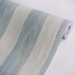 Light Blue Stripes - Vinyl Self-Adhesive Wallpaper Prepasted Wall Sticke...