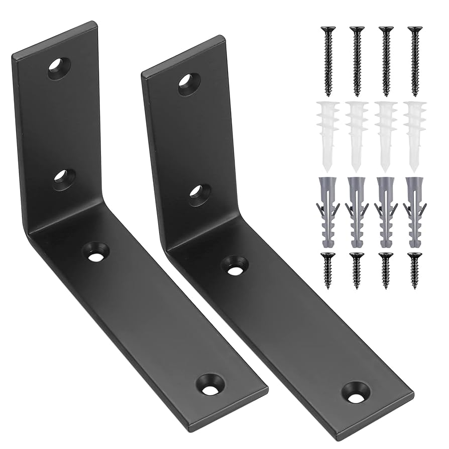 Shelf Bracket, 90-Degree Shelf Mounting Angle From Premium Iron, Versatile Metal Brackets For