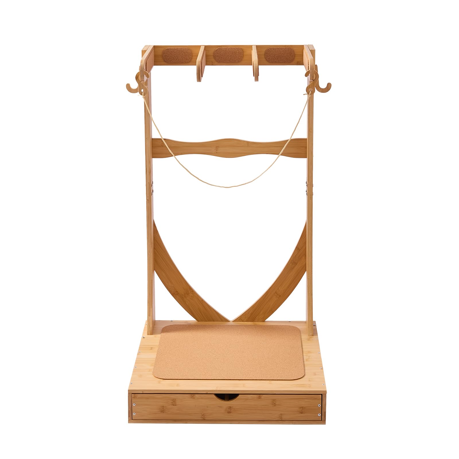 VEVOR Soporte Vertical para Tablas de Surf, Estante de Madera de 3 Niveles con Ganchos y Cajones