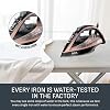 Tefal Ultimate Pure Steam Iron, 3100W, 260g/min Steam Boost, 350ml Water Tank, 3m Cord, Non-Stick Durilium Soleplate, Anti Scale, Anti-drip, Black and Rose Gold FV9845G0