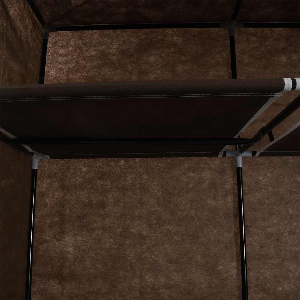 vidaXL Armadio con Scomparti e Aste Marrone 150x45x175 cm in Tessuto Guardaroba Utile Pratico Comodo Funzionale Soluzione Salvaspazio Robusto Solido