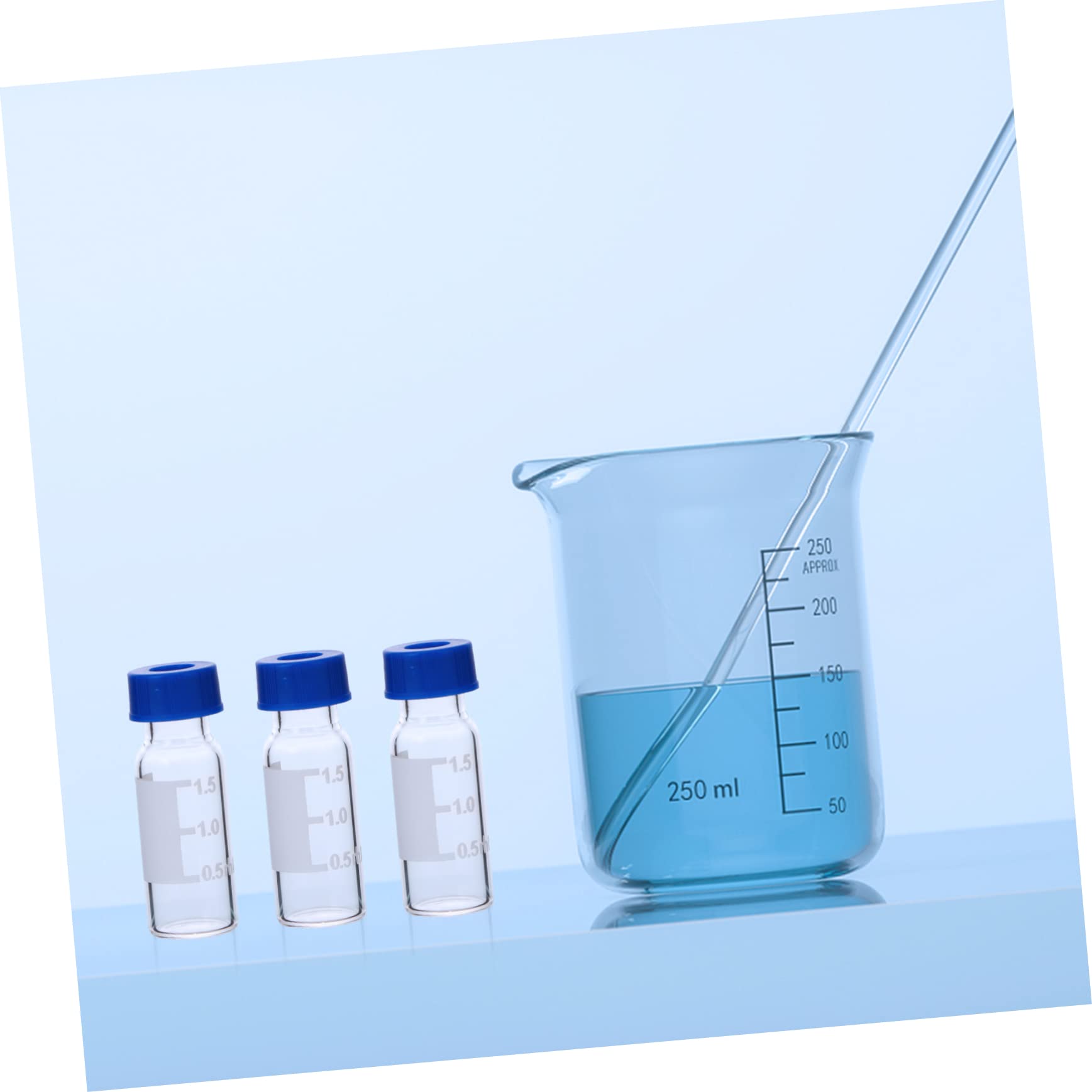 Cabilock 3 Sätze Headspace -probenflasche Klare Flüssigkeitsprobeflasche Probenfläschchen Schraubenkappen Glasflasche Laborflasche Glasfläschchen Flasche Hydrolytisches Glas 100 Stück * 3