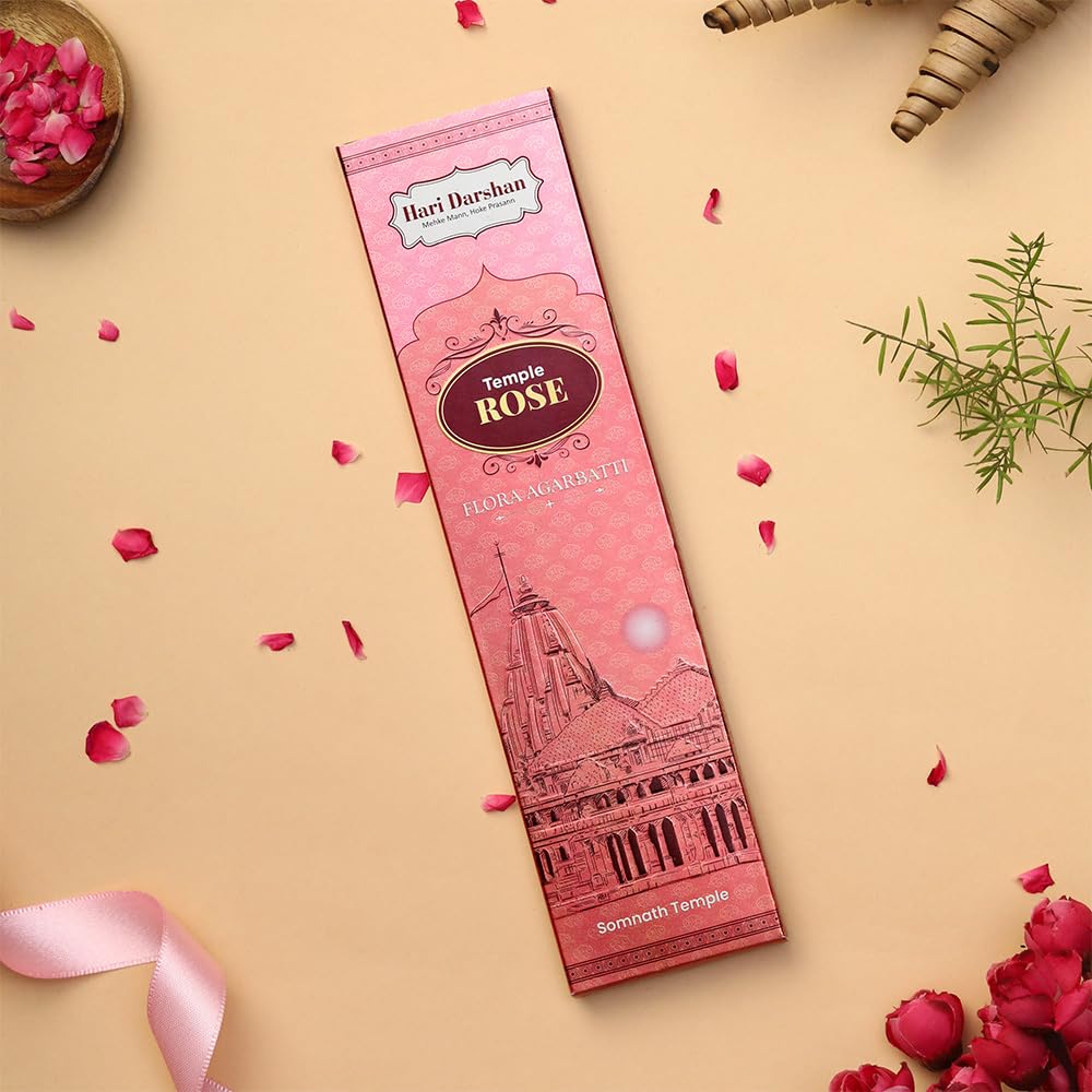 Hari Darshan Temple Premium Flora Combo Agarbatti - Pack of 4-12 Sticks Each | Rose | Sandal Masala Incense Sticks | Long Lasting Fragrance for Daily Pooja, Havan, Meditation and Yoga - Image 4 thumbnail