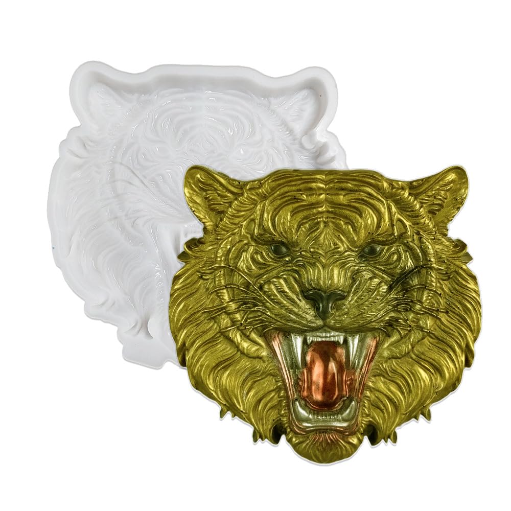 Tone Fun Tiger Head Shape Mold Epoxy Resin Casting Kit for Wall Hanging Window Door Decor, DIY Home Office Decorations, Party Supplies (6.02"x6.02"