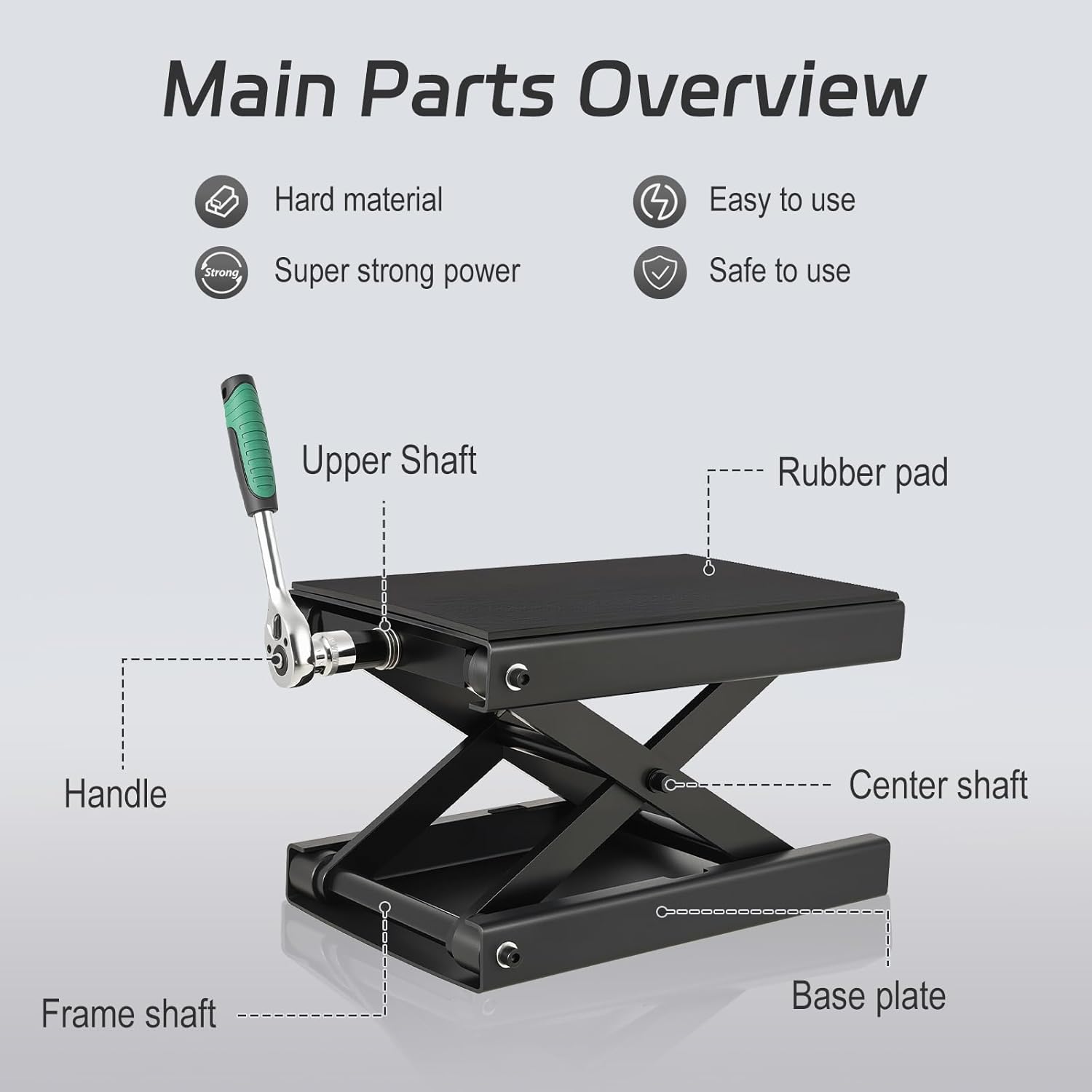 Motorcycle Lift Scissor Jack,1200 Lbs Capacity Steel Motorcycle Jack,4"-14.17" Height Range Scissor Lift，Motorcycles Scissor Lifts Repair Bracket, for Motorcycles, ATV, Motocross Bike - Black
