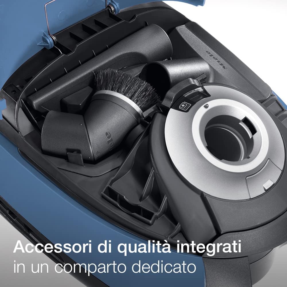 Miele Complete C2 Hardfloor, Aspirapolvere a Traino con Sacco, con Motore Power Efficiency, Bocchetta per Pavimenti Duri, Pedale, Riavvolgimento del Cavo, Colore Blu Tech