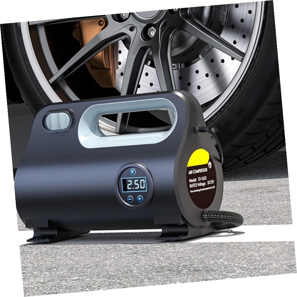 Cabilock Compresor Portátil para Coche y Bicicleta Pantalla Digital, Inflador Rápido de Aire 22l/, 120w, Material Abs, Bomba Eléctrica Dc12v para Inflar Neumáticos