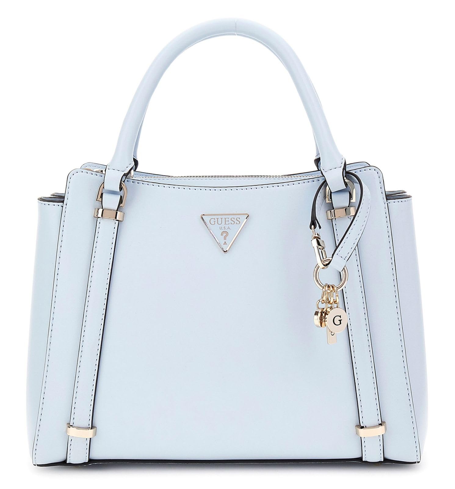 GUESS Daryna 2 Comp Satchel, Women's Handbag, Unique, Powder Blue, One Size, powder blue, One size