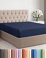 CGKUnlimited Full Size Fitted Sheet Navy Blue - Deep 8-16" Pockets, Ultra Soft Microfiber, Cooling Breathable, Wrinkle Free Hotel Luxury