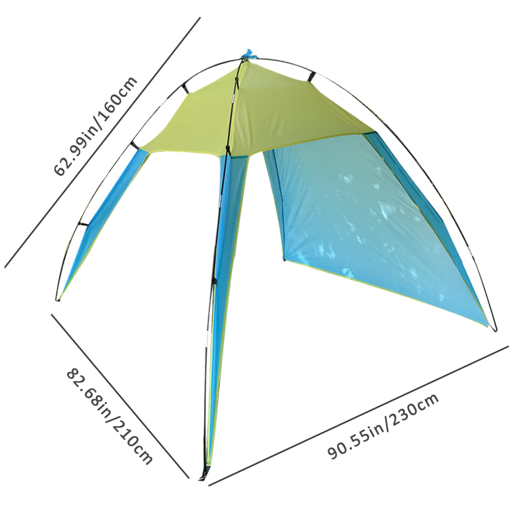 Abri Solaire de Tente de Plage étanche, auvent Plage ventilé avec Protection UV, Facile à Transporter et à Installer pour Le Camping, Le Pique-Nique dans Le Jardin 83 x 91 x 63 Pouces