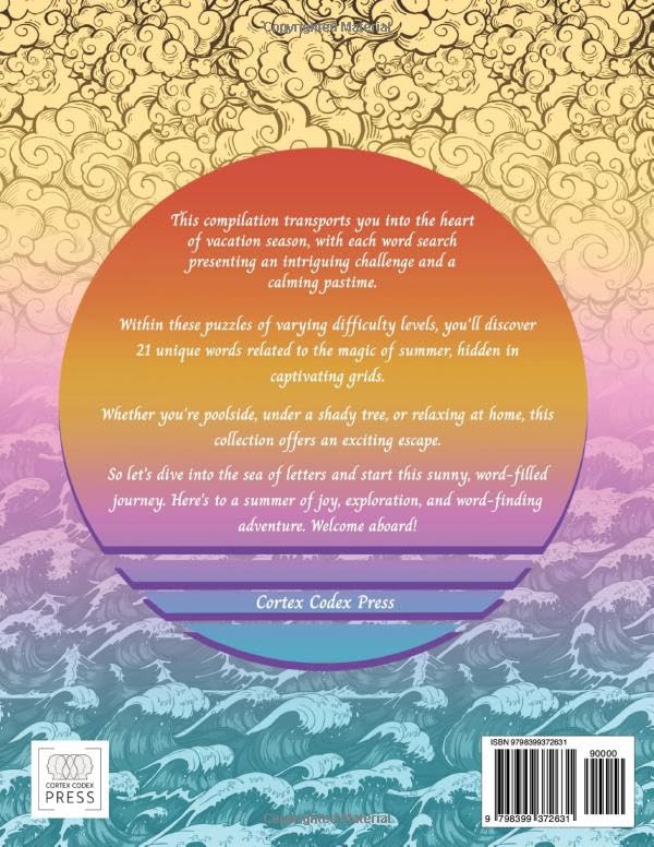 Miniatura 2 de Large Print Word Search Puzzles For Seniors and Adults - Summer Edition - 100 - Find a Word Puzzles with 2100 Summer Themed Words With Solutions -