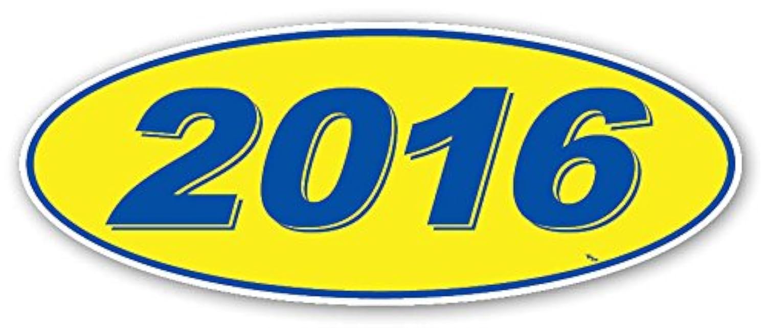 Autocollants ovales 2016 bleus et jaunes Donkey Auto Products x12