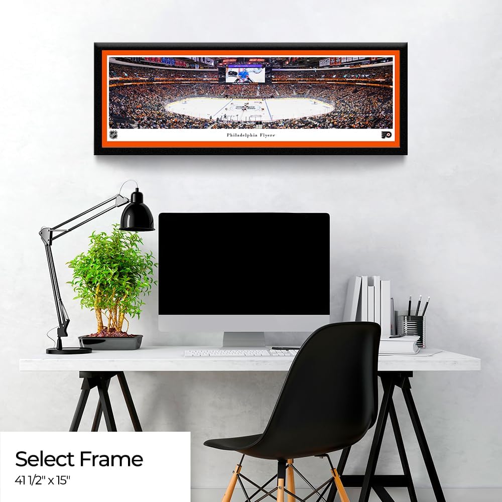 Philadelphia Flyers Face-Off - Single Mat, Framed NHL Print by Blakeway Panoramas