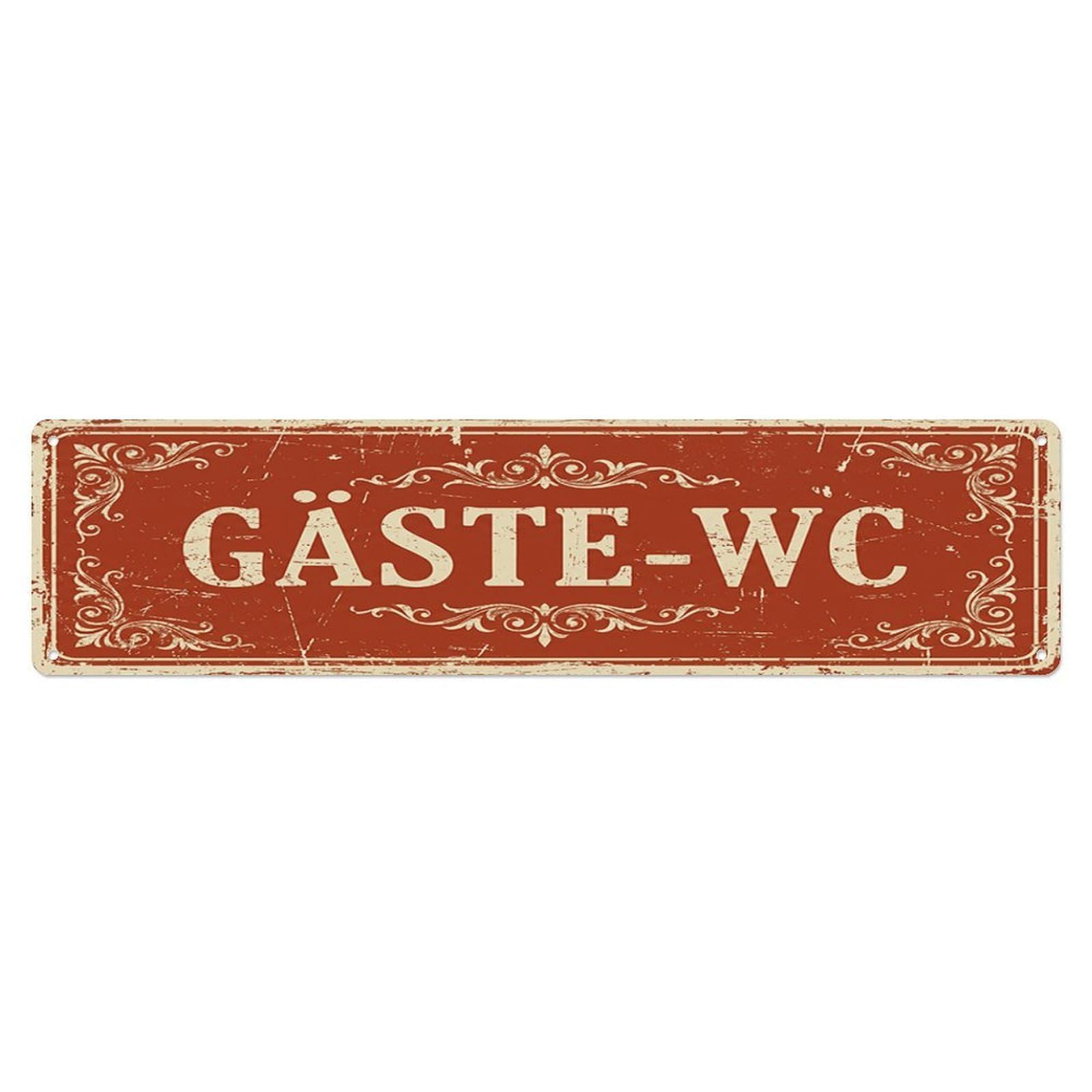 Vintage Cozy Biergarten Toilet Toilet(WC) Door Metal Tin Skinny Sign Plaque Wall Decor for Cafe, Club Bar, Office, Home Garden Metal Poster 4x16Inch