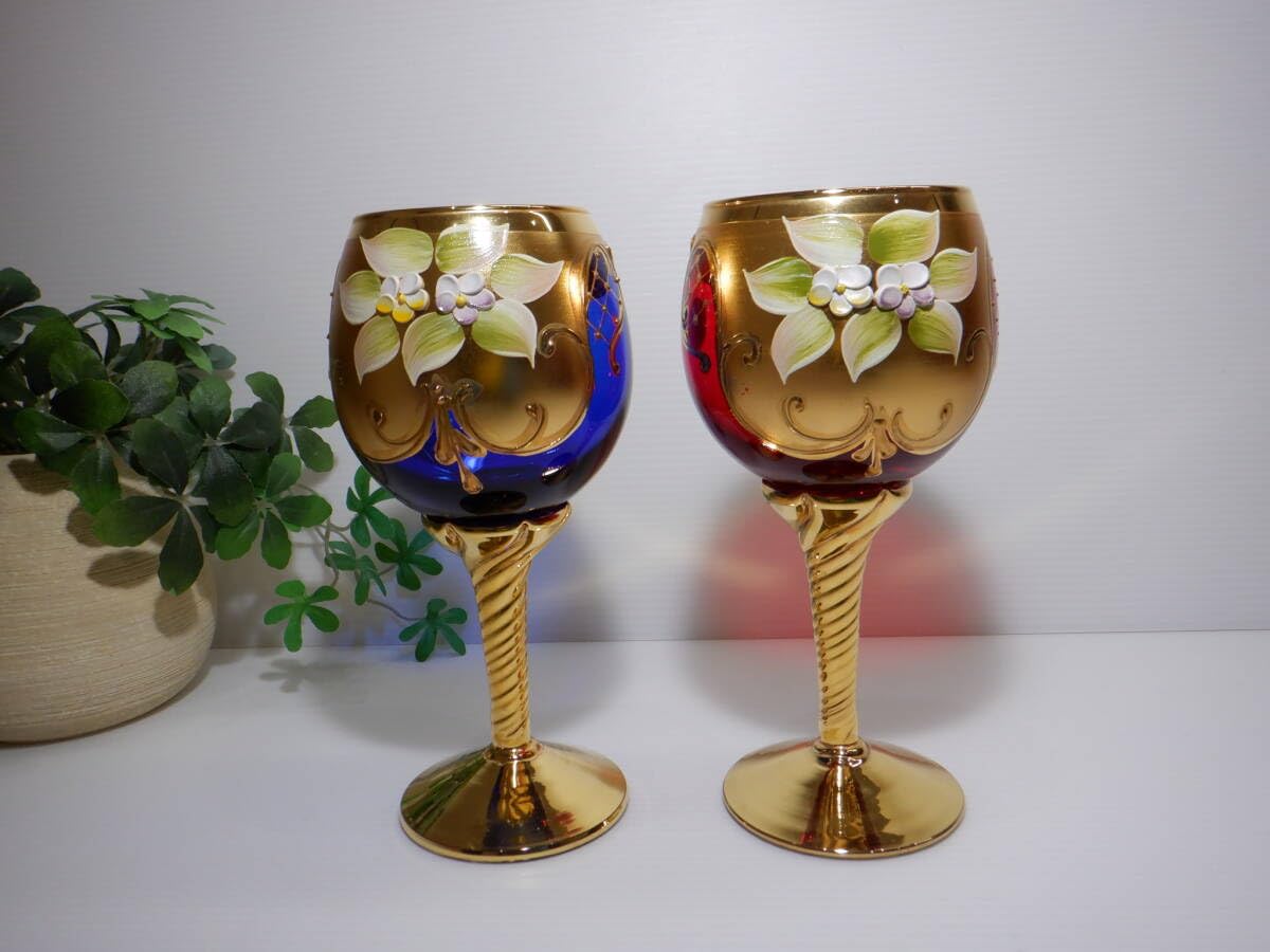 Amazon.co.jp: MURANO GLASS ムラーノ ベネチアングラス ワイングラス 