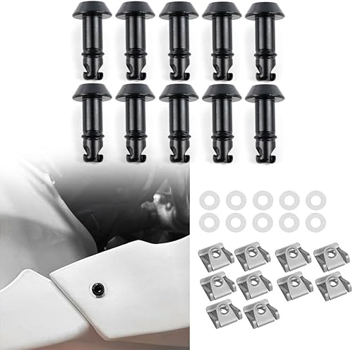 Miniatura 8 de Xitomer Tornillos universales de liberación rápida FasteAners, pernos de carenado, de 0.669 in, con clips, liberación rápida de 14 de giro, apto