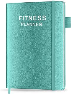 Planificador de fitness – Planificador de entrenamiento para mujer y hombre, planificador de fitness para mujeres y hombres, seguimiento diario de salud y bienestar, color verde azulado