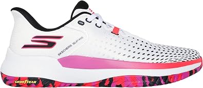 Skechers Men's Viper Court Elite, White/Black/Pink, 10