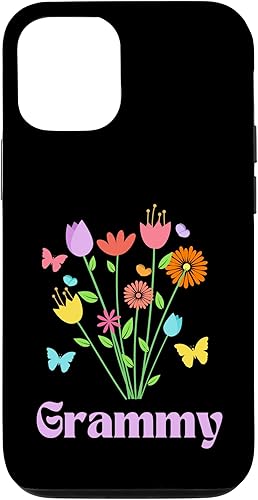 Miniatura 1 de iPhone 1212 Pro Grammy Grandma Spring Flowers Pretty Tulips Butterfly Pink Case