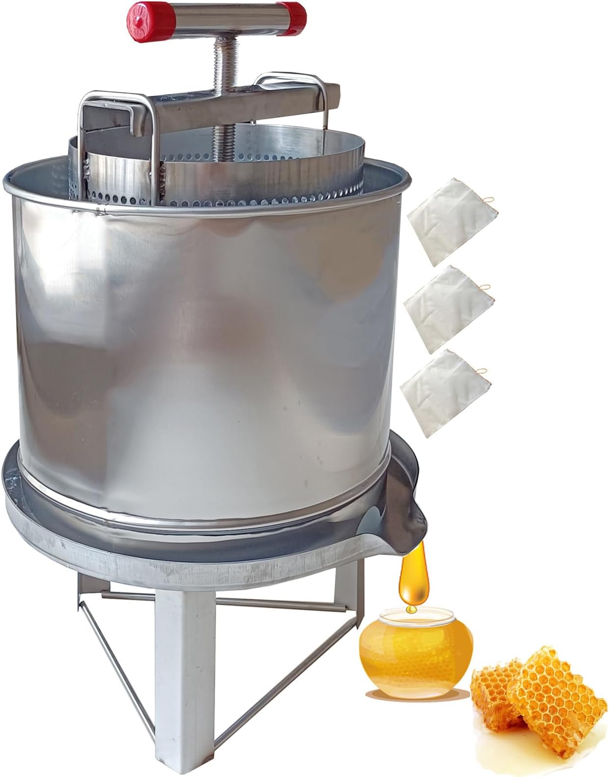 Amazon | HCTOOL 養蜂器具 蜂蜜分離器 蜂蜜絞り器 蜂蜜圧搾機 蜜を絞り器 ジューサー 手動 絞り器 圧搾機 蜂蜜圧縮機 蜜絞り ...