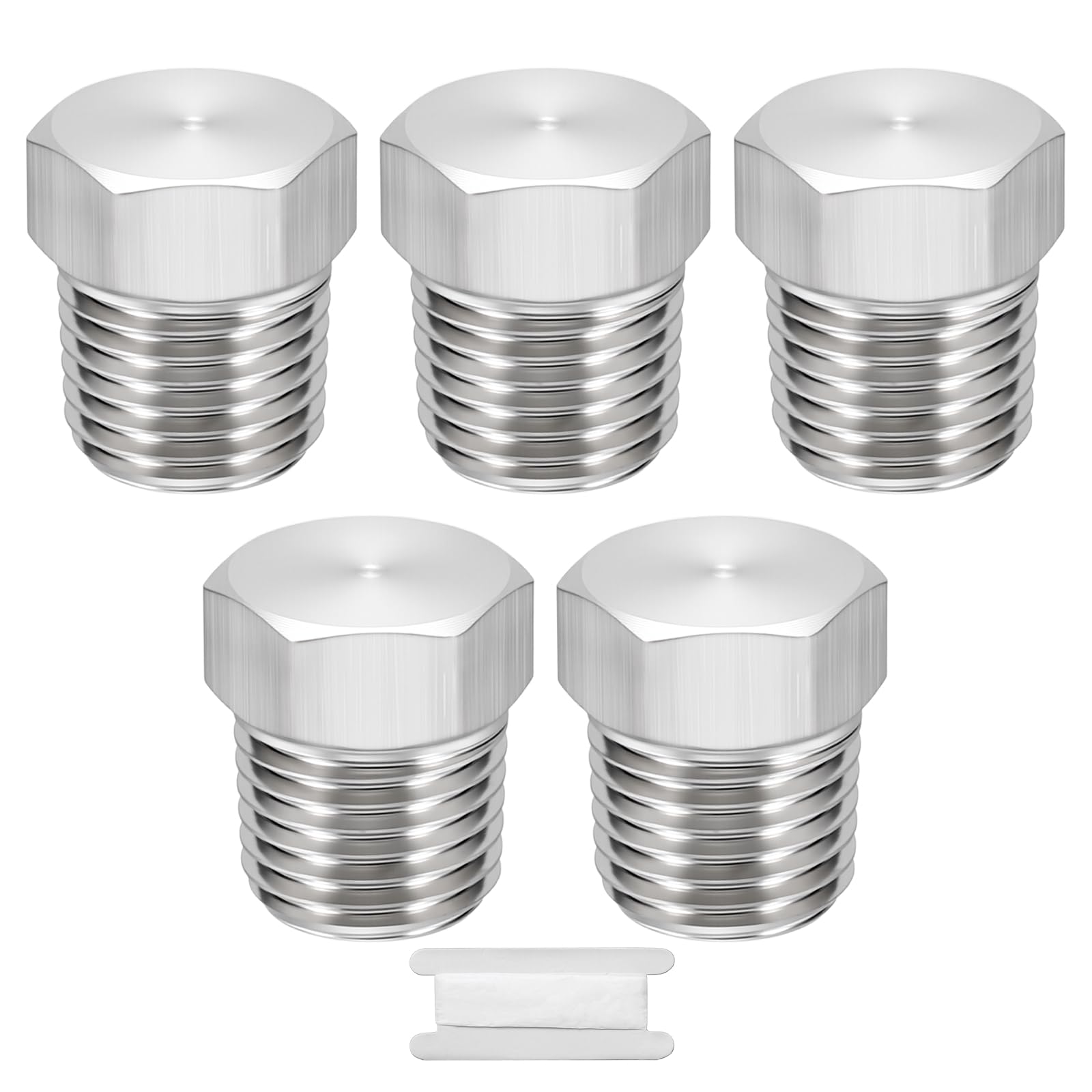 Tapón de tubo hexagonal de acero inoxidable contra fugas con rosca macho NPT y cinta