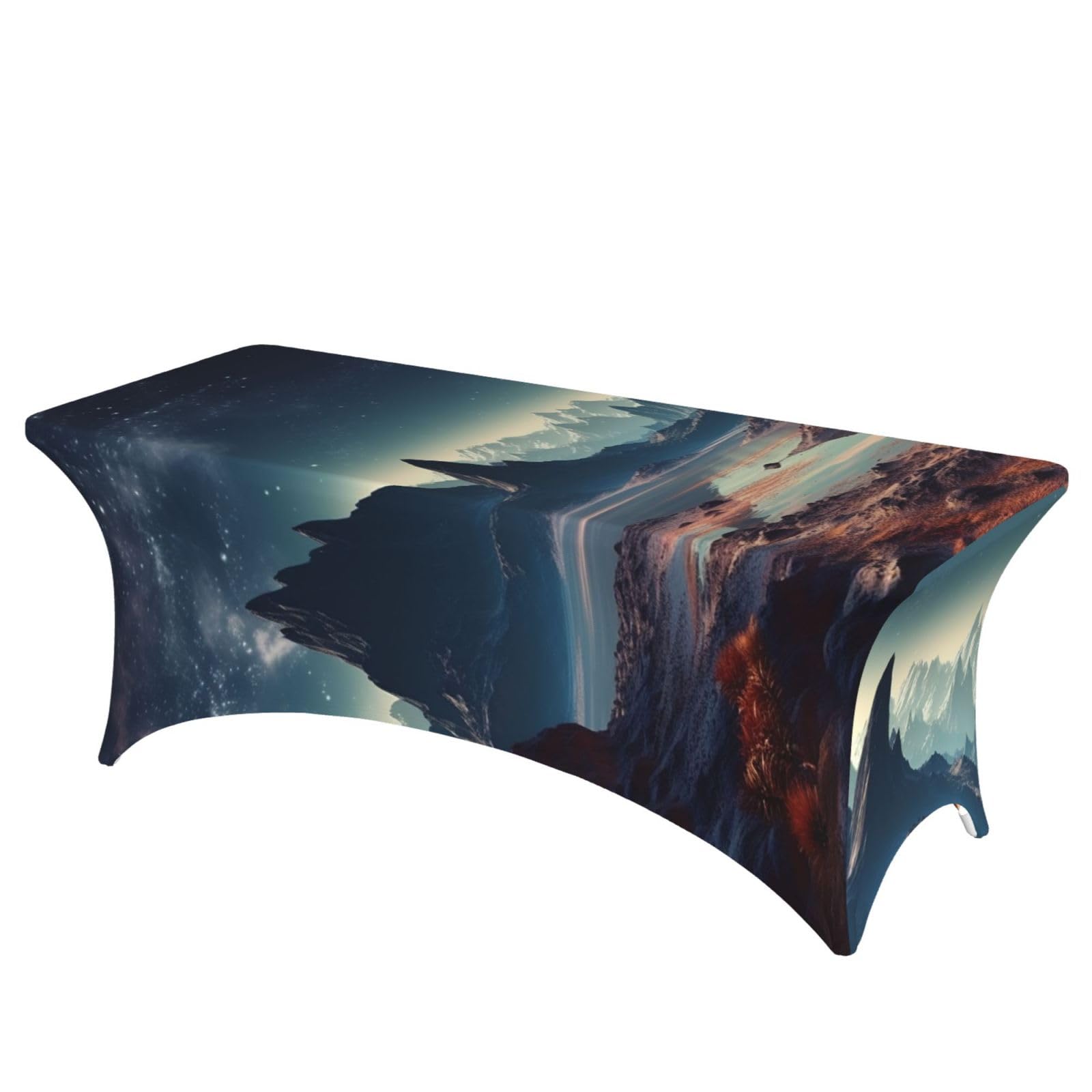 Nappe de table anniversaire et mariage motif galaxie élasthanne