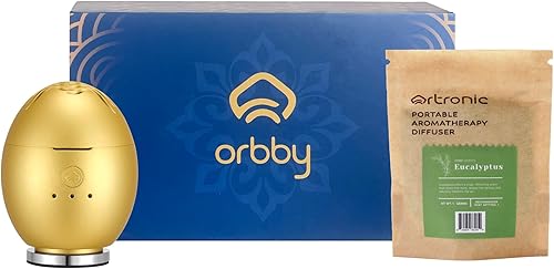 Orbby - Kit de iniciación de difusor de aroma  Difusor de aroma (versión de lujo, repuesto de pellets aromáticos dorados+madera de agar) (0.35 onzas)