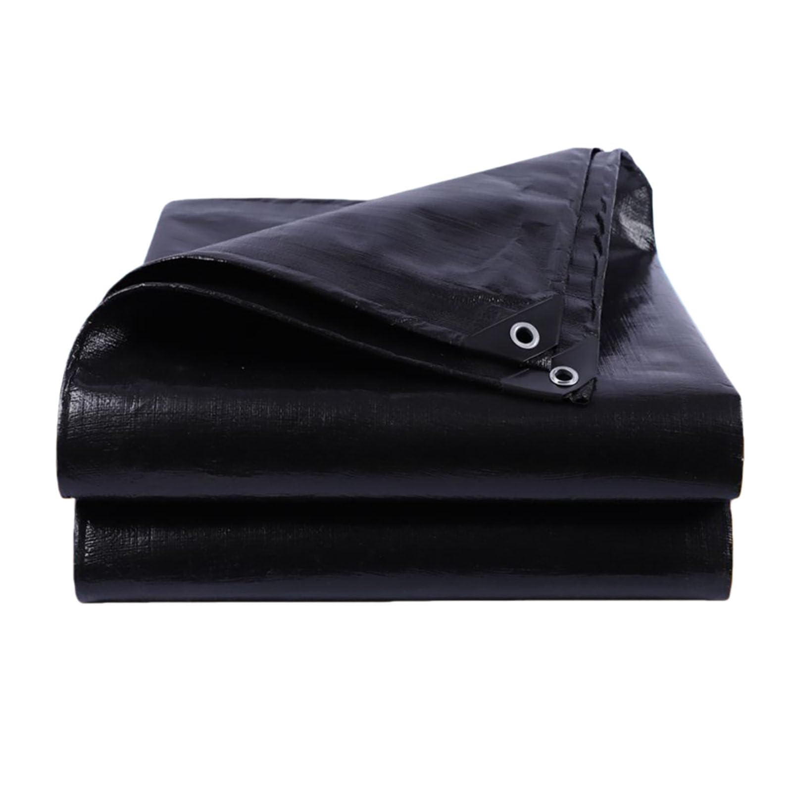Lihuane Black Heavy Duty Tarpaulin Waterproof 120 X 120 Cm Heavy Duty, With Eyelets Easy Foldable Ground Tarp Sheet Pe Material, Mould-Proof For Multipurpose Indoor Outdoor Protection,