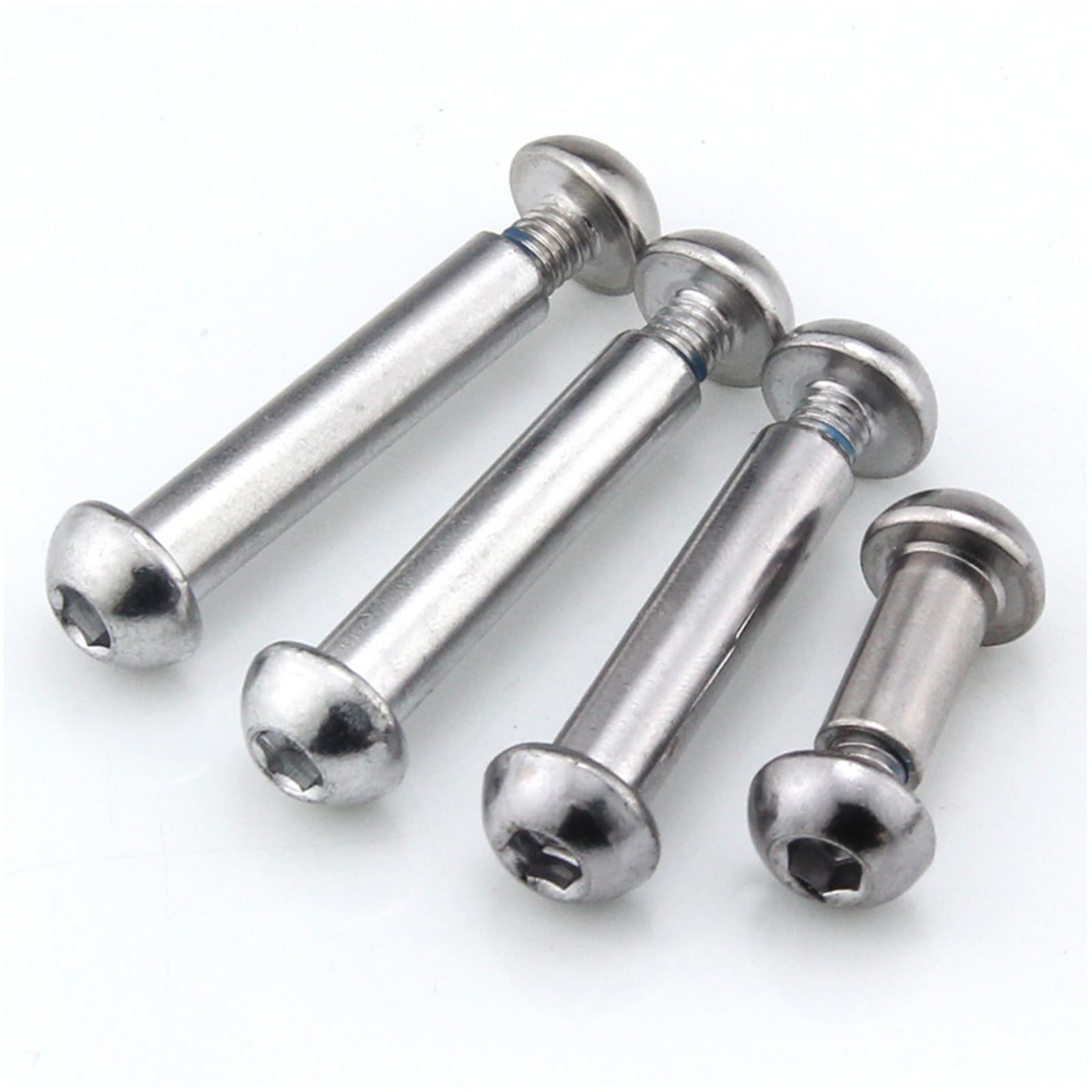 Viti ammortizzatori posteriori MTB, 25-86 mm, sospensioni complete, bulloni M8 semicircolari a esagono incassato, viti di bloccaggio, 4 set (argento, 86 mm)