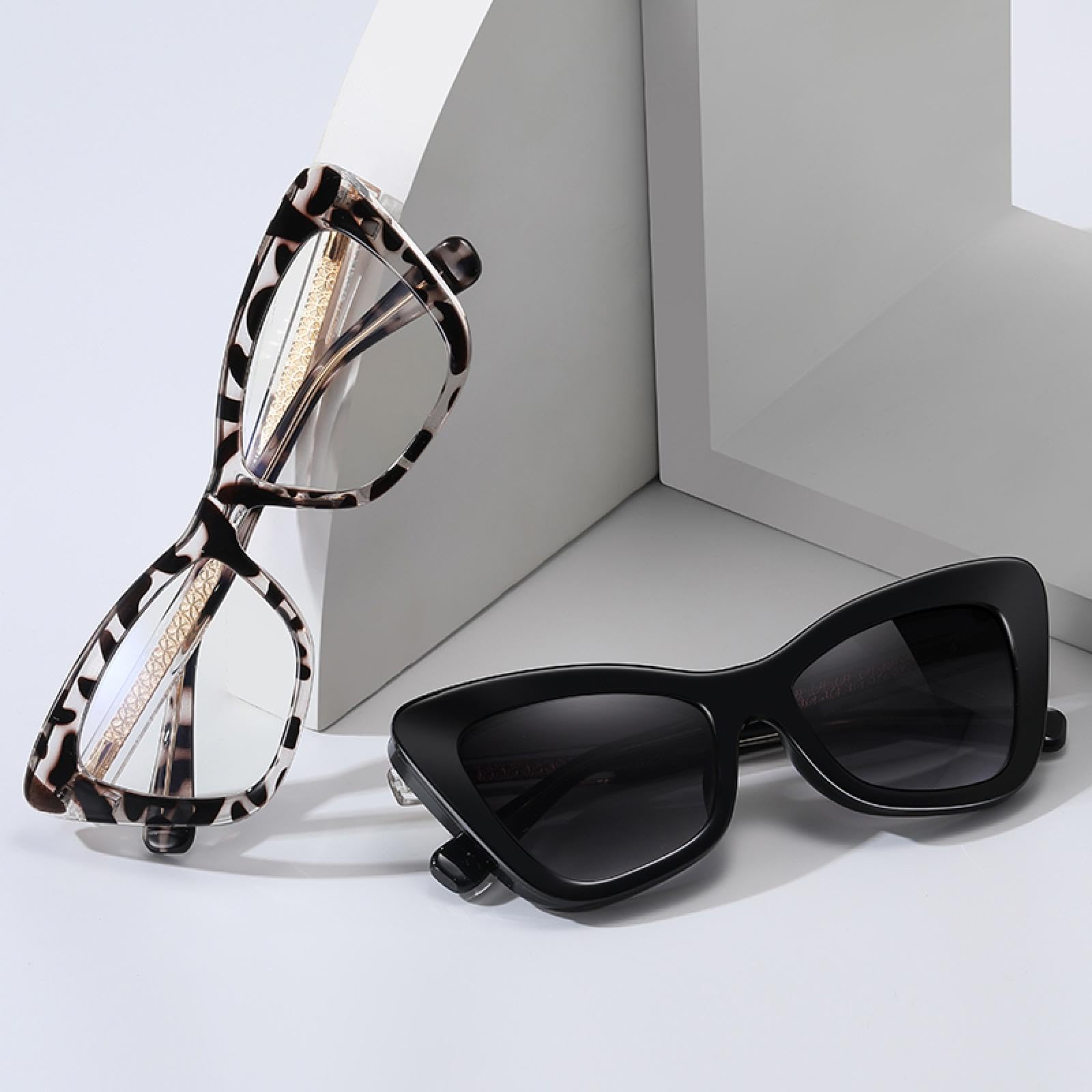 Occhiali da sole polarizzati da donna Cat Eye Occhiali da sole Uv400 Donna Acetato Marrone Moda