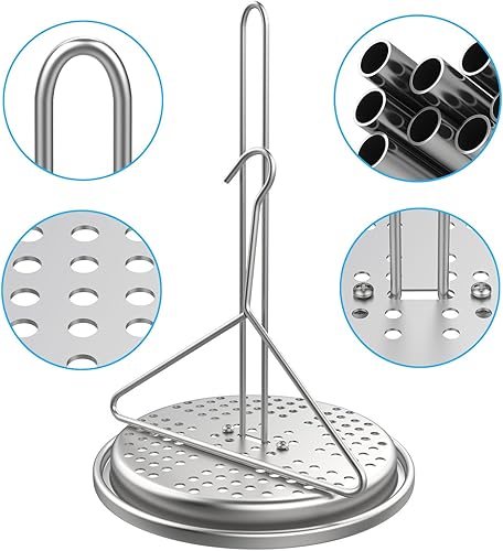Miniatura 3 de Kit de accesorios para freidora de pavo perforado, pollo, aves de corral, con mango de alambre, gancho elevador, base vertical para asador