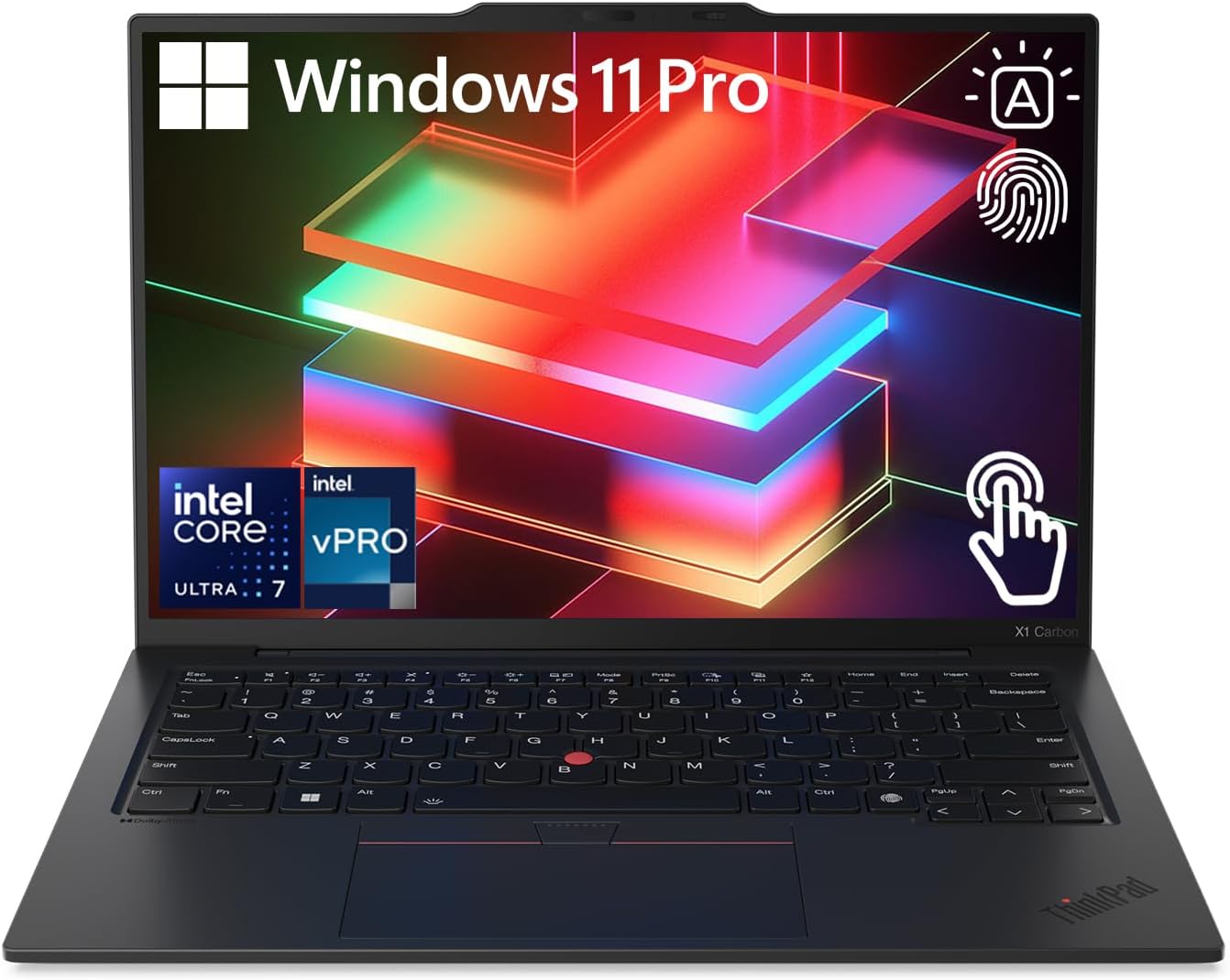 Lenovo ThinkPad X1 Carbon G12 Business Laptop, 14" FHD+ (1920x1200) Touchscreen, Intel Core Ultra 7 165U, 32GB LPDDR5X RAM, 1TB PCIe SSD, Wi-Fi 6, FP Reader, HDMI, Backlit KB, Windows 11 Pro, Black
