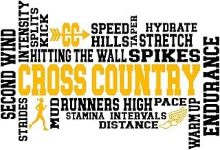 Cross Country Words Vinyl Decal Sticker - Car Truck Van SUV Window Wall Cup Laptop - One 7 Inch Decal - MKS1398