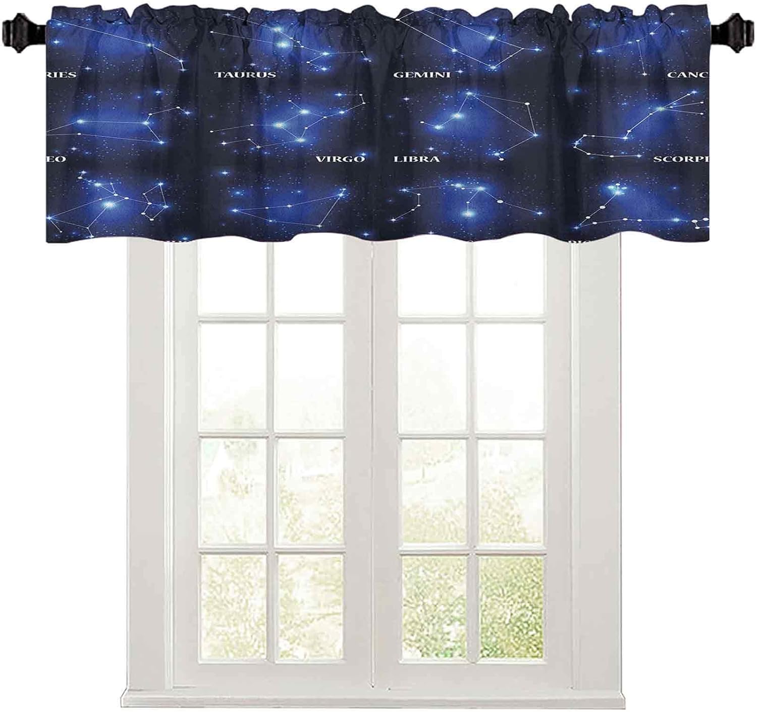 Kitchen Curtain Valance, 50" W x 18" L American Girl Singing with Saxophone Player Popular Sound Design L Thermal Insulated Blackout Valance Curtain Black Light Grey