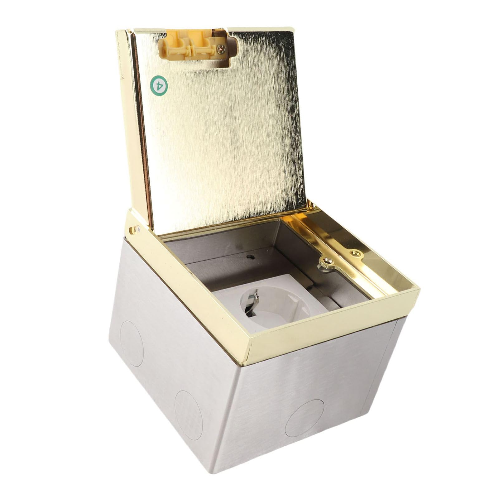 Scatola di Derivazione da Incasso a Pavimento, in Acciaio Inossidabile con Presa a 2 Poli, Porta USB e 4000 W, Ideale per Uso Domestico e in Ufficio