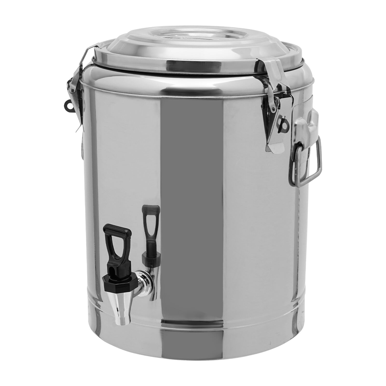 Cubo de acero inoxidable con tapa, 20 l, dispensador de bebidas con grifo, 26,5 x 40 cm | Tiempo de aislamiento: 8 h. Adecuado para guardar zumos de frutas, té y leche, etc